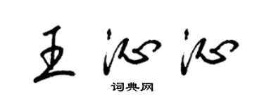 梁锦英王沁沁草书个性签名怎么写