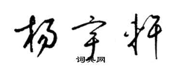 梁锦英杨宇轩草书个性签名怎么写