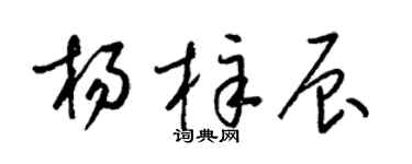 梁锦英杨梓辰草书个性签名怎么写