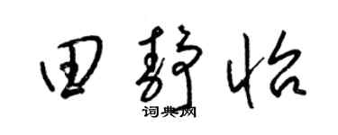 梁锦英田静怡草书个性签名怎么写