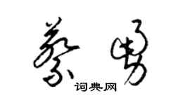 梁锦英蔡勇草书个性签名怎么写