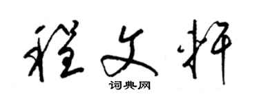 梁锦英程文轩草书个性签名怎么写