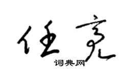 梁锦英任亮草书个性签名怎么写