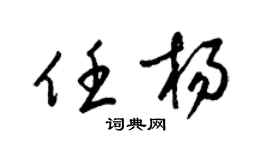 梁锦英任杨草书个性签名怎么写