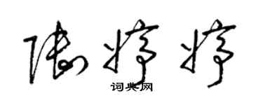 梁锦英陆婷婷草书个性签名怎么写