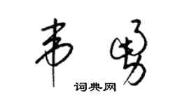 梁锦英韦勇草书个性签名怎么写