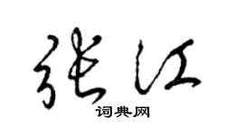 梁锦英张江草书个性签名怎么写