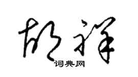 梁锦英胡祥草书个性签名怎么写