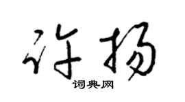 梁锦英许扬草书个性签名怎么写