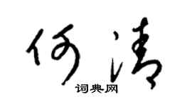 梁锦英何清草书个性签名怎么写