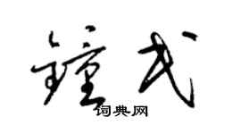 梁锦英钟民草书个性签名怎么写