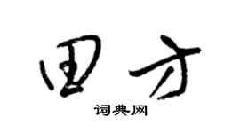 梁锦英田方草书个性签名怎么写