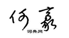 梁锦英何豪草书个性签名怎么写