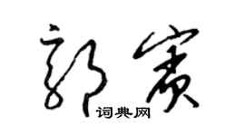 梁锦英郭宾草书个性签名怎么写