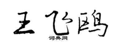 曾庆福王飞鸥行书个性签名怎么写