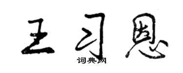 曾庆福王习恩行书个性签名怎么写