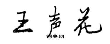 曾庆福王声花行书个性签名怎么写