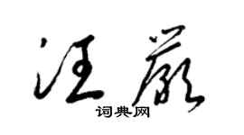 梁锦英汪严草书个性签名怎么写