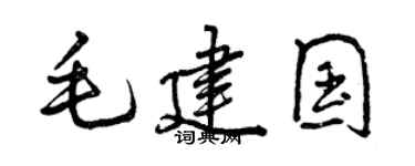 曾庆福毛建国行书个性签名怎么写