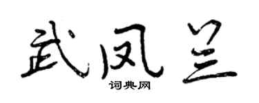 曾庆福武凤兰行书个性签名怎么写