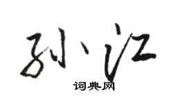 骆恒光孙江行书个性签名怎么写