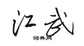 骆恒光江武行书个性签名怎么写