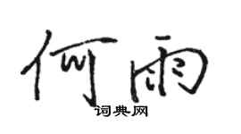 骆恒光何雨行书个性签名怎么写