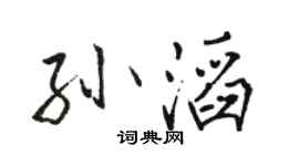 骆恒光孙滔行书个性签名怎么写