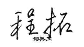 骆恒光程拓行书个性签名怎么写