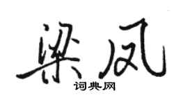 骆恒光梁凤行书个性签名怎么写