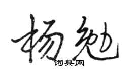 骆恒光杨勉行书个性签名怎么写