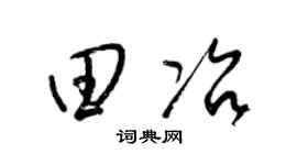 梁锦英田冶草书个性签名怎么写