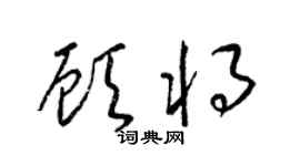 梁锦英顾将草书个性签名怎么写