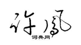 梁锦英许凤草书个性签名怎么写