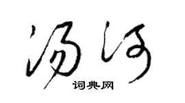 梁锦英汤河草书个性签名怎么写