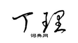 梁锦英丁理草书个性签名怎么写