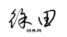 梁锦英徐田草书个性签名怎么写