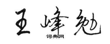 骆恒光王峰勉行书个性签名怎么写