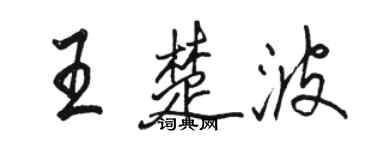 骆恒光王楚波行书个性签名怎么写