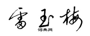 梁锦英雷玉梅草书个性签名怎么写