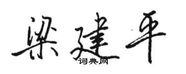 骆恒光梁建平行书个性签名怎么写