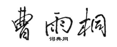 骆恒光曹雨桐行书个性签名怎么写