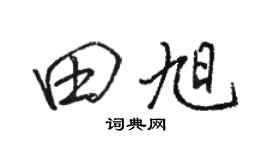 骆恒光田旭行书个性签名怎么写