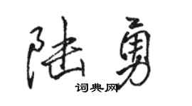 骆恒光陆勇行书个性签名怎么写