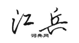 骆恒光江兵行书个性签名怎么写