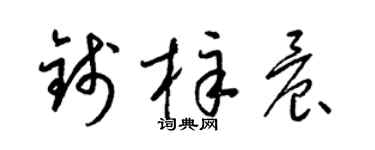 梁锦英钱梓晨草书个性签名怎么写