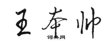 骆恒光王本帅行书个性签名怎么写