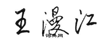 骆恒光王漫江行书个性签名怎么写