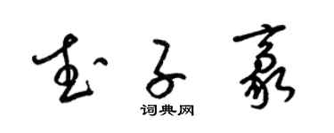 梁锦英武子豪草书个性签名怎么写