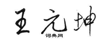 骆恒光王元坤行书个性签名怎么写